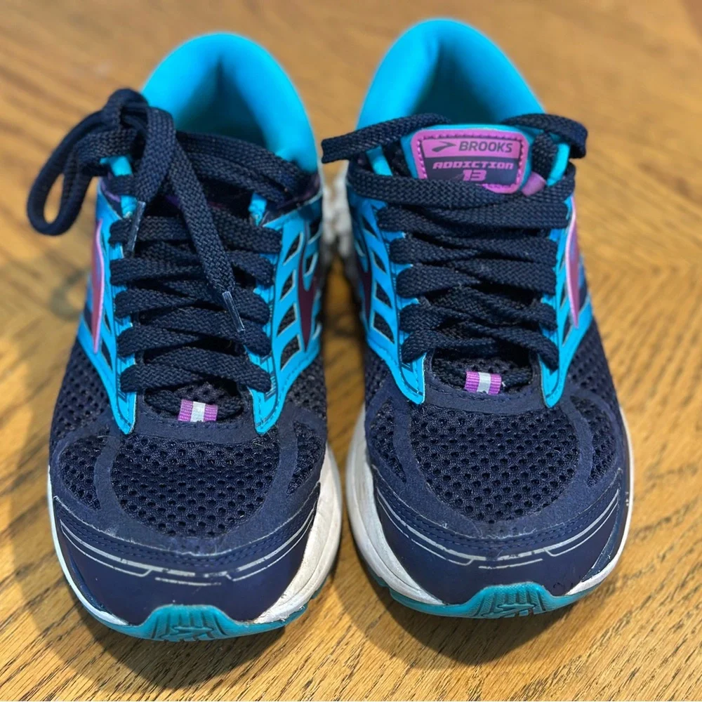 Brooks Women's Addiction 13 Sneakers - Navy, Teal, and Purple - Picture 3 of 8